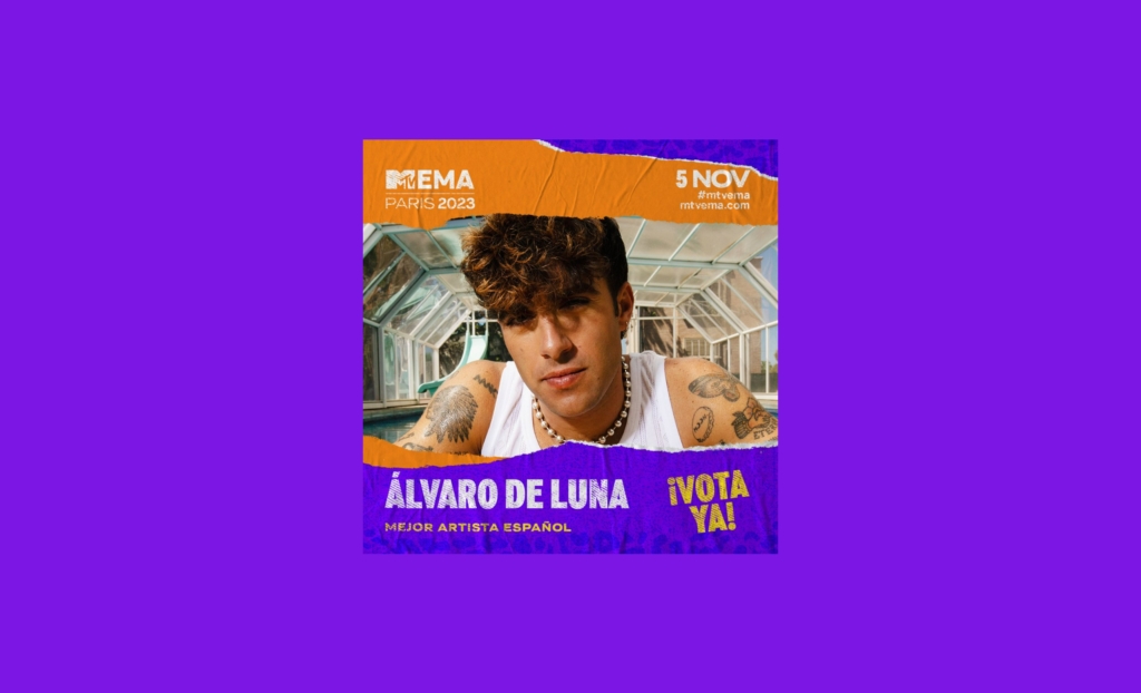 Álvaro de Luna nominado a “Mejor Artista Español” en los MTV EMA